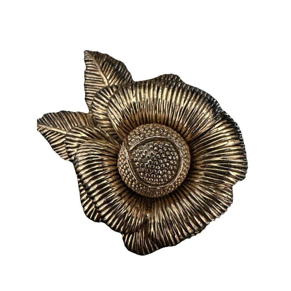 Vintage Ciner Flower Brooch RARE Textured And Pebbled Mid Century